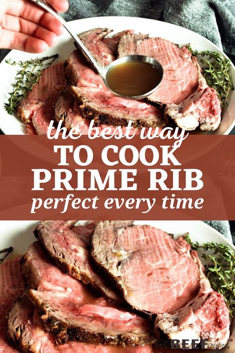 Prime rib roast makes a gorgeous centerpiece for your holiday meal, and is easier to make than you might think! I will show you the best way to cook prime rib roast using six different cooking methods, and give you tips for each one. Reheating Prime Rib, Sous Vide Prime Rib, Boneless Prime Rib Recipe, Smoked Prime Rib Recipe, Best Prime Rib Recipe, Grilled Prime Rib, Cooking Prime Rib Roast, Boneless Prime Rib Roast, Prime Rib Sauce