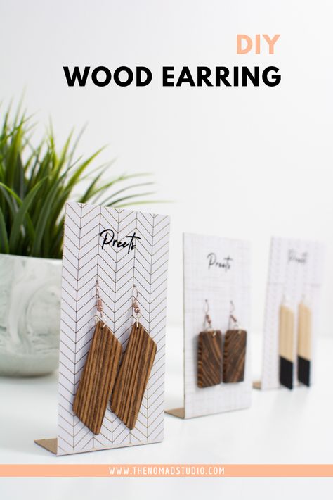 Wood Earrings are definitely an unique DIY handmade item to gift someone. 🎄🎁 The best part is, you can make several pairs with only a small piece of scrap wood. What makes this a unique gift?🎁 Jewelry gifts don’t have to be precious gems and metals. Wood grains differ from wood to wood and differs […] The post DIY Wood Earrings appeared first on The Nomad Studio. Making Wooden Earrings, Diy Earrings Wood, How To Make Wood Earrings, Wood Earrings Handmade, Wooden Jewelry Handmade, Wooden Earrings Diy, Diy Wood Earrings, Diy Wood Jewelry, Wood Earrings Diy