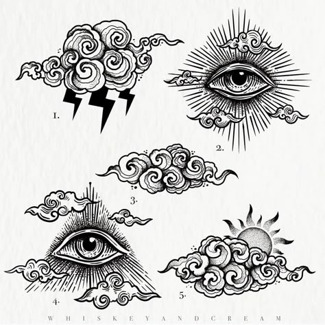 Muster Tattoos, Cloud Tattoo, Tattoo Design Book, Tattoo Art Drawings, Tattoo Life, Tattoo Flash Art, Black Ink Tattoos, Flash Art, Simplistic Tattoos