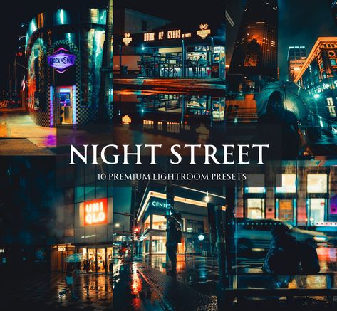 Night Lightroom Presets, Dark Lightroom Presets, Cinematic Preset, Color Grading Tutorial, Cinematic Presets, Collage Photo Frame Design, Snow Overlay, Night Street, Easy Pets