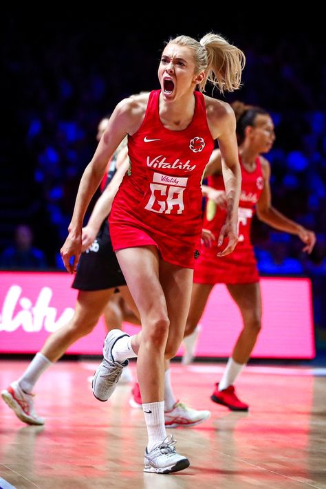 Helen Housby (England) • 2019 Netball World Cup Ga Netball, Helen Housby, Netball Aesthetic, Australian Netball, England Netball, Sports Photography Ideas, Sports Motivation, Girl Sport, Netball