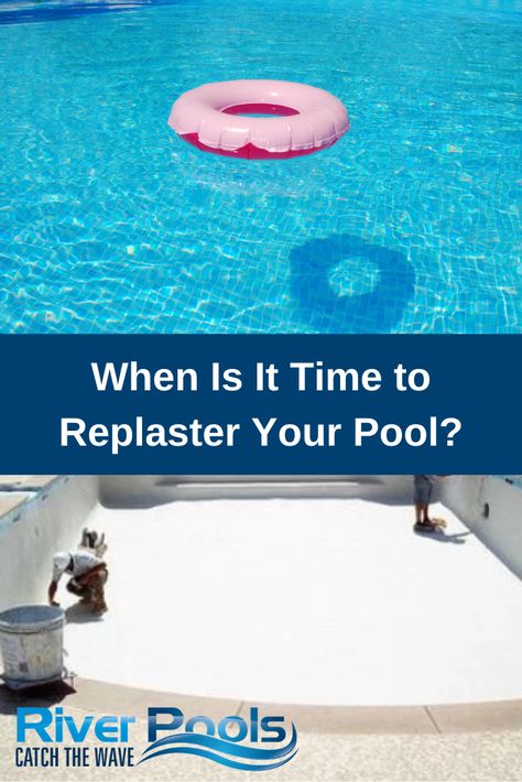 Do you have a concrete pool with a plaster surface? Wondering when your pool plaster needs to be refinished? In this article, we explain when it's time to replaster your pool and a few important things that you need to know. Pool Quartz Plaster Colors, White Plaster Pool Finish, Plaster Pool, Pool Plaster Colors Water, Repair Cracked Concrete Pool Deck, Inground Pool Maintenance, How To Backwash Pool Filter, Front Porch Deck, Pool Plaster