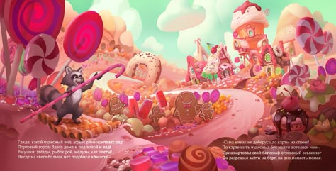 Candy Kingdom, In Omnia Paratus, Candy World, Story Books Illustrations, Graphic Design Infographic, Naive Illustration, Candy Art, Up Book, 3d Artwork