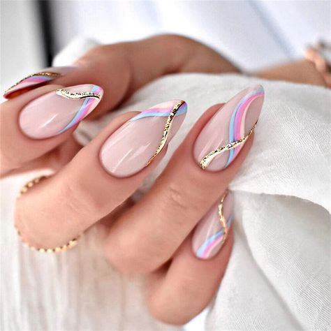 Almond Nails Designs Artsy, Vacation Holiday Nails, Neutral Holiday Nails Almond, Bali Nails Design, Acrylic Nail Designs French Tip, Cute Almond Nails Design Simple, Simple And Elegant Nails, Short Stiletto Nail Art, Nail Art On Natural Nails