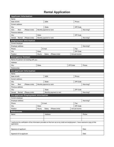 1 - Rental application.pdf Rental Application Free Printable, Rental Application Form, Rental Agreement Templates, Rental Application, Soups, Free Printable, Finance, Quick Saves