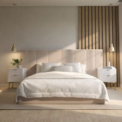 Transform your sleep space into a sanctuary of modern luxury with these elegant bedroom designs. From sleek furniture to sumptuous textures, discover the perfect blend of comfort and sophistication. Follow for inspiration on how to create a stylish and serene bedroom retreat.#ModernLuxury #BedroomGoals #InteriorDesign #LuxuryLiving #HomeDecor #DreamBedroom #BedroomInspo #ChicInteriors #ContemporaryDesign #InteriorInspiration Bedroom Ashestic, Wide Headboard, Hudson Sofa, Bed Mattress Sizes, Cream Bedroom, Bed Aesthetic, High Sleeper Bed, Bedroom Arrangement, Bedroom Drawing