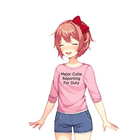 I added some flair to Sayori's shirt. | Doki Doki Literature Club | Know Your Meme Ddlc Sprites, Sayori Ddlc, Doki Doki Literature Club, Dark Memes, Casual School Outfits, Doki Doki, Literature Club, Know Your Meme, Cool Names