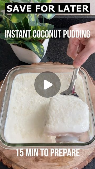 Khaaja Sim Sim on Instagram: "15 Min Preparation Coconut Pudding 🥥| Soft & Fluffy Dessert 
For detailed recipe checkout my YouTube channel ‘khaaja Sim sim’. Link in the highlights & bio.♥️
Ingredients-
Fresh coconut- 1 No.
Milk- 1/3 cup (For grinding coconut)
Cornstarch- 2 tbsp
Milk- 1/4 cup (For slurry)
Full cream milk- 2 cups 
Sugar- 1/2 cup
Fresh cream/ Malai- 1/2 cup
Bread slices- 8Nos.
Desiccated coconut- 5 tbsp
Directions-
1. Peel the fresh coconut.  Grind it into a smooth paste along with the milk.
2. ⁠Prepare a slurry by mixing cornflour & milk.
3. ⁠In a pan add 2 cups of milk, sugar & ground coconut mixture. Add the slurry & cook until the milk is thick. Add fresh cream/malai. Let it cool to room temperature.
4. ⁠In a tray add 1/4 cup sweetened milk, then add a layer of bread wit Coconut Milk Pudding Recipes, Milk Pudding Recipe, Coconut Milk Pudding, Desiccated Coconut, Coconut Pudding, Fresh Coconut, Fresh Cream, Pudding Recipes, Coconut Cream