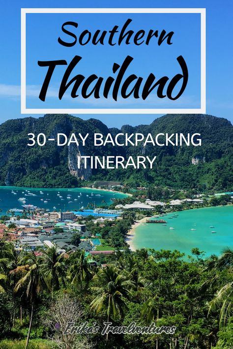 Plan your trip to south Thailand with this guide and itinerary! You'll see the world-famous islands of Koh Lanta, Koh Phi Phi, Koh Samui, Koh Phangan, and Koh Tao. Spend time in beautiful Bangkok and Phuket towns, and stay on floating cabins in Khao Sok National Park! Plan how you can spend 30 days in Southern Thailand. South Thailand, Backpacking Routes, Thailand Guide, Thailand Itinerary, Thailand Adventure, Thailand Backpacking, Lifestyle Board, Travel Secrets, Thailand Holiday