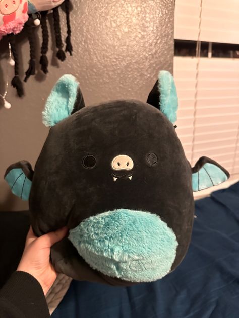 Aldous Squishmallow, Goth Squishmallow, Bat Squishmallow, Halloween Squishmallows, Squish Mellow, Squish Mallows, Bat Art, Sock Dolls, Cute Squishies