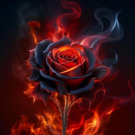 Black Rose Wallpaper, Rose On Fire, Dark Roses Tattoo, Android Wallpaper Art, Sunflower Pictures, Lovely Flowers Wallpaper, Beautiful Art Pictures, Rose Pictures, Rainbow Roses