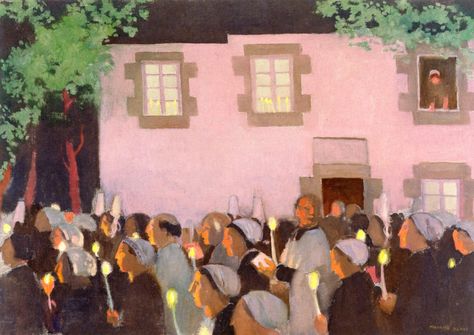 Maurice Denis. Evening procession Les Nabis, Maurice Denis, Pre Raphaelite Art, Edouard Vuillard, 13 November, Pierre Bonnard, Autumn Illustration, Fauvism, Paul Gauguin