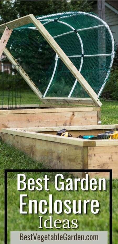 Here's a complete list of vegetable garden enclosure ideas! It includes fully and partially enclosed kits, designs and plans. #vegetablegardenenclosureideas Monkey Proof Vegetable Garden, Enclosed Veggie Garden, Raised Garden Bed Enclosure, Small Enclosed Garden Ideas, Enclosed Greenhouse, Enclosed Garden Ideas, Enclosed Vegetable Garden, Enclosed Garden Structures, Enclosed Garden Beds