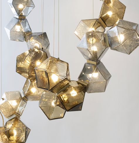 Introducing Welles Textured Glass — Gabriel Scott Gabriel Scott, Handmade Chandelier, Long Chandelier, Alabaster White, Cube Light, Linear Chandelier, Crackle Glass, Glass Texture, Contemporary Lighting