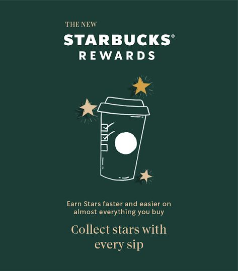 Loyalty Program Poster, Starbucks Social Media Design, Starbucks Advertisement Poster, Loyalty Program Design Marketing, Rewards Program Design, Starbucks Social Media, Starbucks Ads, Orange Magazine, Reward Poster