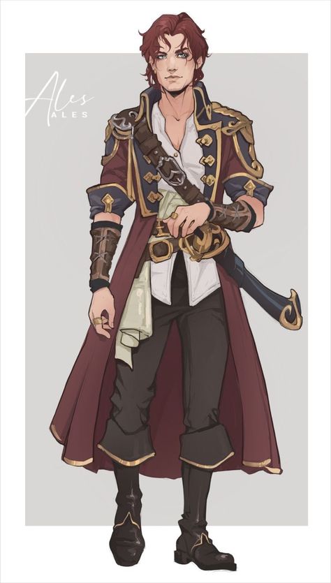 Pathfinder Character, Pirate Outfit, Pirate Art, Dungeons And Dragons Characters, Dnd Art, Character Design Male, Fantasy Inspiration, Character Design References, Fantasy Clothing