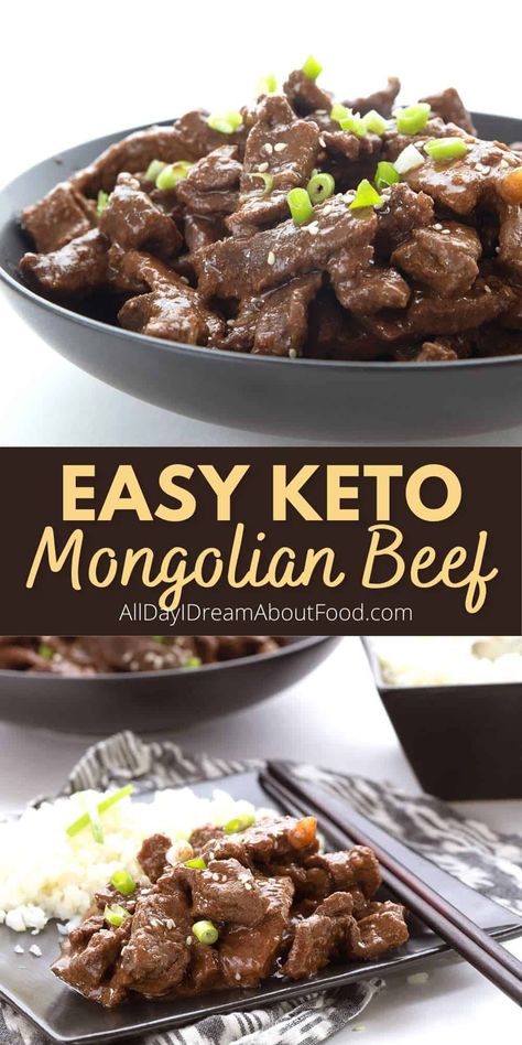 Dinner doesn't get any easier than this Keto Mongolian Beef. Simply add the ingredients to your slow cooker and let it do all the work! It's as tasty as take-out and far healthier. Keto Mongolian Beef, Healthy Low Fat Recipes, Mongolian Beef Recipes, Keto Crockpot, Keto Beef, Keto Beef Recipes, Better Than Takeout, Keto Crockpot Recipes, Mongolian Beef