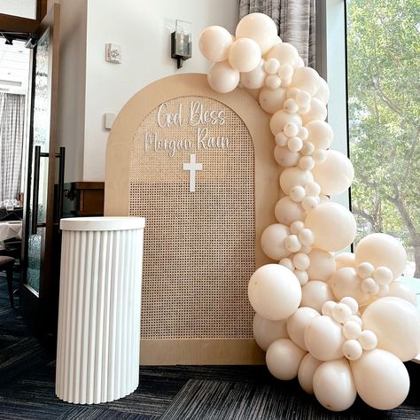 Morgan Rain’s Baptism 🤍 Winter Baptism Decor, Baptism Theme Ideas, Boy Baptism Decorations, Christening Party Decorations, Baptism Birthday Party, Baptism Reception, Baptism Themes, Baptism Party Ideas, Baptism Decor