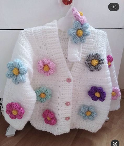 Jaket Crochet, Crochet Cardigan Tutorial, Crochet Sweater Design, Baby Cardigan Pattern, Gilet Crochet, Baby Frock Pattern, Crochet Baby Cardigan, Easy Crochet Baby