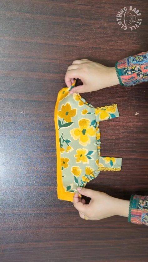 visit my YouTube channel for detail video Girl Frock, Kids Clothes Diy, Easy Dress Sewing Patterns, Baby Clothes Patterns Sewing, Simple Hand Embroidery Patterns, Sewing Baby Clothes, Sewing Easy Diy, Sewing Tutorials Clothes