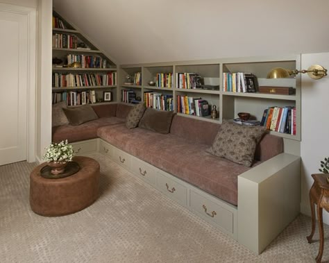 Attic Bedroom Storage, Cozy Home Library, Loft Storage, Attic Conversion, Attic Space, Attic Room, Attic Bedrooms, Primary Suite, Attic Renovation