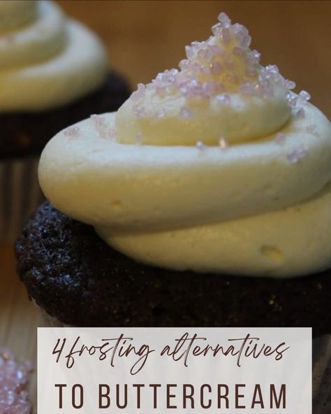 4 alternatives to buttercream Ermine Frosting, Double Layer Cake, Thick Yogurt, Ganache Frosting, Chocolate Ganache Frosting, Yogurt Flavors, Baking Essentials, Yogurt Recipes, Chocolate Cream