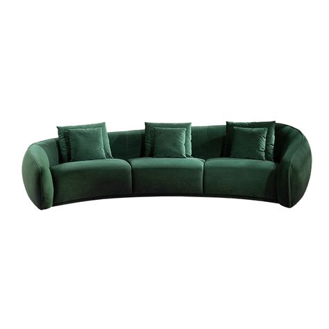 Modern Dark Green Curved Three-seater Velvet Sofa Couch with Pillows for Living Room - Buy modern curved sofas, velvet sofa curved, three seater curvedd sofa Product on Heshan Miglio Furniture Co., Ltd Green Velvet Curved Sofa, Couch With Pillows, Modern Curved Sofa, Sofa Curved, Curved Sofas, Pillows For Living Room, Modern Leather Sofa, Modern Sofas, Curved Sofa