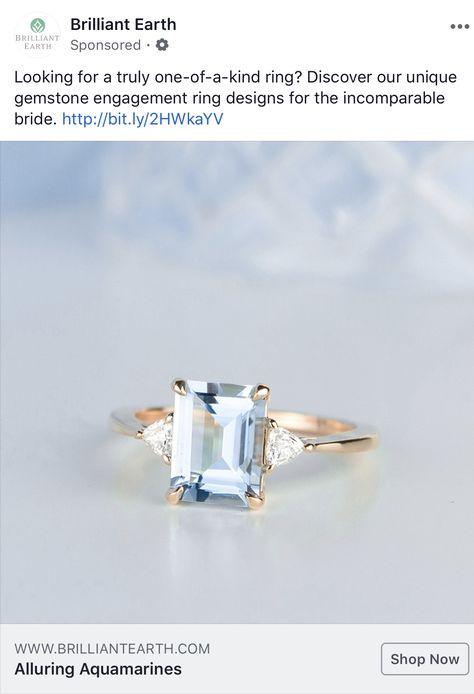 Aqua Marine Engagement Ring, Aqua Marine Ring, Unique Gemstone Engagement Rings, Pinterest Jewelry, Cute Engagement Rings, Shiny Objects, Aquamarine Engagement Ring, White Gold Engagement Ring, Brilliant Earth