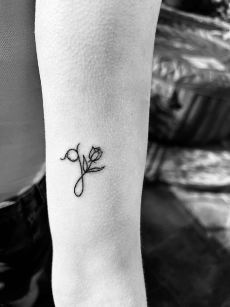 G Initial Tattoo, G Tattoo, Initial Tattoo, Dream Tattoos, Flower Tattoos, I Tattoo, Tatting, Initials, Our Wedding