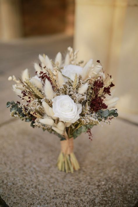 Desert Rose Bouquet, Burgundy Bridal Bouquet, Real Wedding Flowers, Boho Bridal Bouquet, Burgundy Bouquet, Autumnal Wedding, Fall Bridesmaids, Rustic Bouquet, Church Flowers