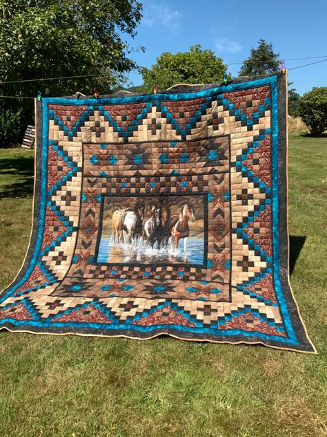 Western Quilt Patterns, Horse Quilt Patterns, Panel Quilts Ideas Layout Patterns Free, Southwest Quilt Patterns, Horse Panel Quilts Ideas Layout, Horse Quilts Ideas, Free Horse Quilt Patterns, Wolf Panel Quilt Patterns, Wolf Quilt Panels