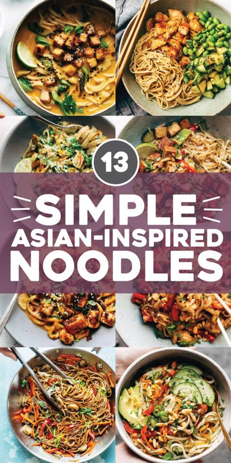 Easy Asian Noodles, Asian Pasta, Noodle Bowls Recipes, Asian Bowls, Bowl Of Noodles, Asian Noodle Dishes, Healthy Noodles, Ramen Noodle Bowl, Pork Noodles