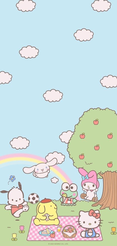 My Sanrio Wallpaper, All Sanrio Characters Together Wallpaper, Sanrio Characters Background, Preppy Sanrio Wallpaper, Keroppi Iphone Wallpaper, Sanrio Phone Background, Cute Sanrio Wallpaper Iphone, San Rio Wallpaper, All Sanrio Characters Wallpaper