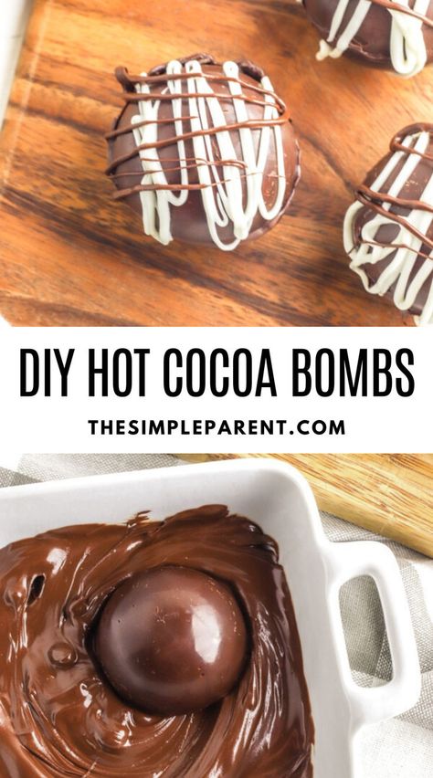 Hot Chocolate Bombs. With Text Reading: How to Make Hot Chocolate Bombs. Hot Chocolate Treats, Cozy Hot Chocolate, Gourmet Hot Chocolate, Desserts With Few Ingredients, Hot Cocoa Gift, Diy Hot Chocolate, Diy Hot Cocoa, Lemon Pound Cake Recipe, Homemade Hot Cocoa