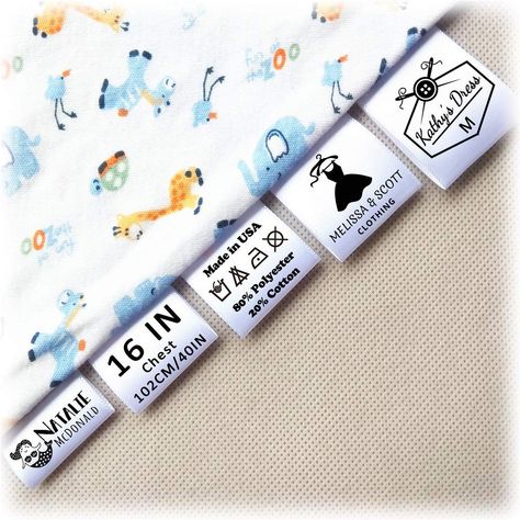 Sewing Tags Fabric Labels, Fashion Label Design Branding, Clothing Stitching, Trim Tex, Clothes Label, Ribbon Label, Handmade Labels, White Labels, Sewing Materials