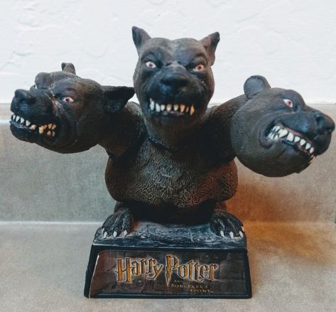 Fluffy, three headed dog from Harry Potter Dog Harry Potter, Fluffy Harry Potter, Altered Moments, 3 Headed Dog, Harry Potter Tree, Three Headed Dog, Harry Potter Drawing, Harry Potter Action Figures, Harry Potter Colors