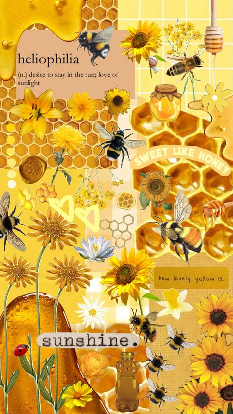 Bee Room Aesthetic, Bee Astethic, Bekah Core, Girl In Library Aesthetic, Bee Wallpaper Iphone, Reader Aesthetic Girl, Mood Board Yellow, Yellow Mood Board, Bees Aesthetic