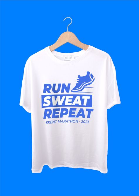 Simple Monocolor Run, Sweat, Repeat Marathon T-shirt T Shirt Template, Shirt Template, Brand Kit, Free Graphic Design, Tshirt Designs, Graphic Design, Running, T Shirt, Design