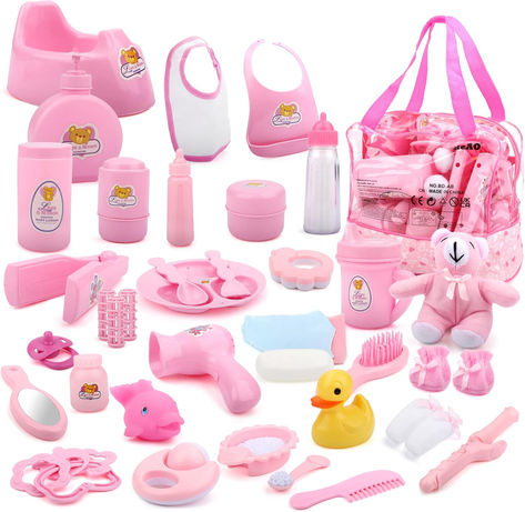 #Dolls #Accessories *anything purchased from this link helps me earn a small commission* Reborn Baby Dolls Accessories, Lego City Advent Calendar, Doll Bear, Baby Doll Toys, Baby Doll Accessories, Food Accessories, Accessories Bag, Dress Up Dolls, Toy For Kids