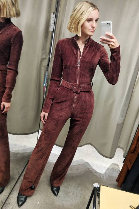 I Tried on 15 of the Best High-Street Jumpsuits | Who What Wear UK Winter Jumpsuit Outfit, Best Jumpsuits, Denim Jumpsuit Outfit, Suede Jumpsuit, Corduroy Fashion, Corduroy Pants Outfit, 80s Jumpsuit, Tumblr Clothes, Wide Wale Corduroy