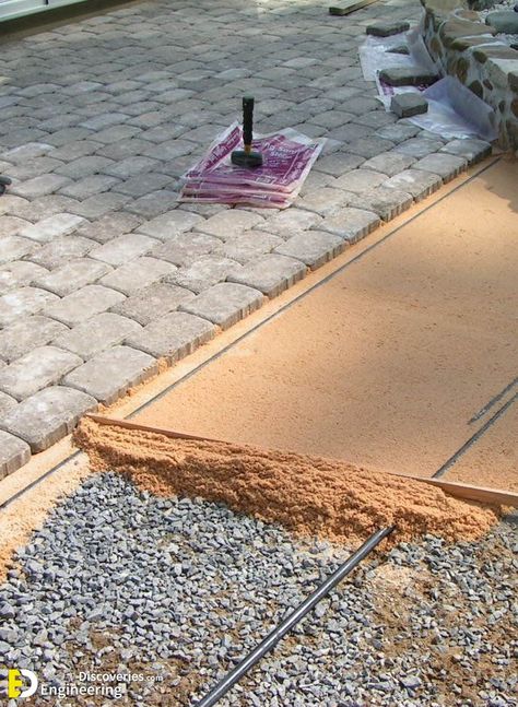 Everything You Need To know About Laying Paving Slabs In The Garden - Engineering Discoveries Patio Garden Ideas Uk, Laying Paving Slabs, Pavers Over Concrete, How To Lay Pavers, Garden Ideas Uk, Walk Maker, Painted Pavers, Pavers Diy, Garden Pavers