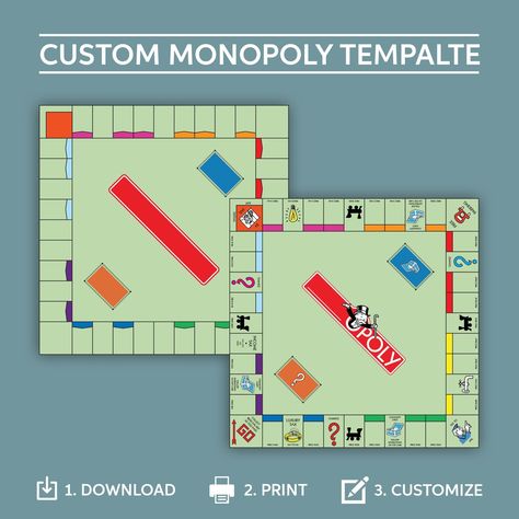 Perfect for creating your own edition of Monopoly, this customizable template includes everything you need to start playing Monopoly in minutes. Excellent for family game night, a creative present or the perfect activity to entertain kids by giving them the creative freedom to make their own board game! Custom Monopoly Board, Make Your Own Monopoly, Custom Monopoly, Hoboken New Jersey, Ny Subway, Subway Sign, Custom Street Signs, Monopoly Board, Board Template