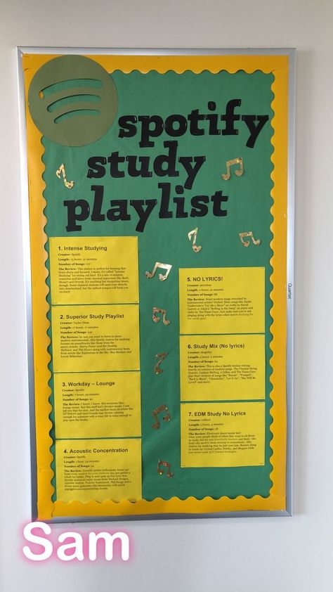 Spotify Bulletin Board, Teaching Classroom Decor, Ra Themes, Ra Bulletins, Ra Boards, Ra Bulletin Boards, Teacher Boards, Ra Ideas, Youth Group