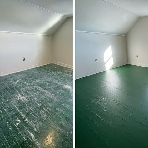 Repainting Painted Wood Floors: A How-To Guide Painting Floors Wood, Paint Floors Wood, Wood Floor Painting Ideas, Painted Wood Floors Colors, Painted Floors Wood, Painting Wood Floors, Handyman Hacks, Painted Plywood Floors, Painted Wooden Floors