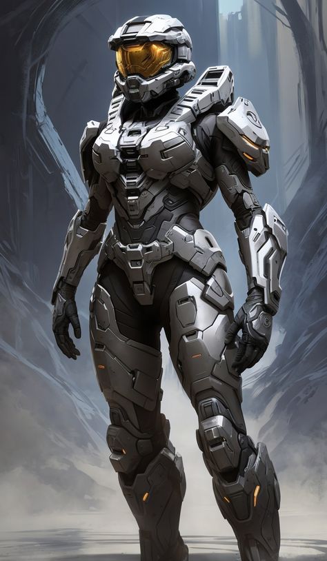 Halo Female Spartan Armor Concept Art, Halo Armor Design, Female Spartan Art, Halo Female Spartan Art, Female Master Chief, Halo Armor Concept Art, Halo Spartan Armor Concept Art, Halo Elites Female, Female Spartan Halo