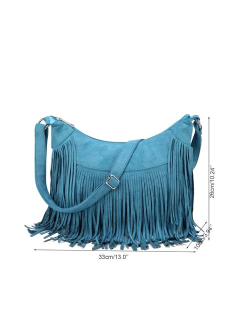 Fringe Trim Suedette Hobo Bag | EMERY ROSE Bohemian Handbags, Hippie Purse, Fringe Handbags, Fringe Crossbody Bag, Western Purses, Suede Purse, Fringe Purse, Fringe Bags, Suede Tassel