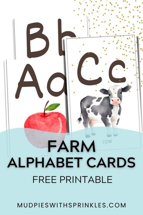 Farm Alphabet, Alphabet Lesson Plans, Apple Alphabet, Animal Alphabet Letters, Letter Flashcards, Mud Pies, Morning Basket, Abc Cards, Alphabet Flash Cards