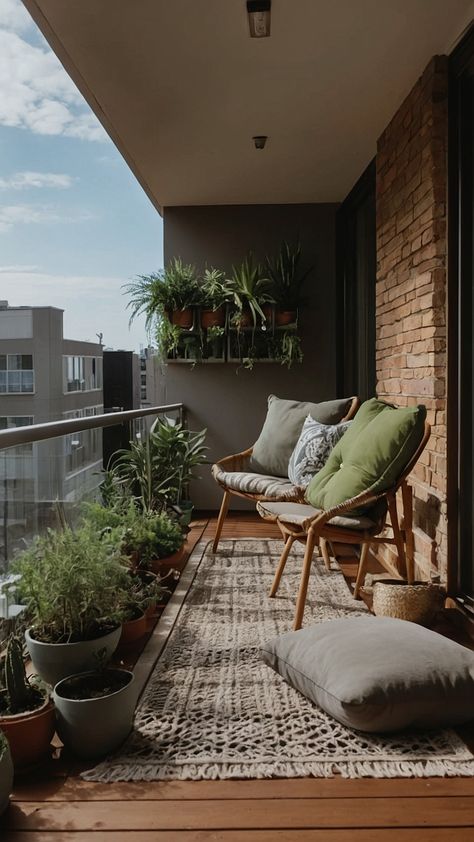 Transform your small balcony into a stylish oasis with these apartment decor ideas Discover unique apartment design and DIY apartment decor tips for creating a space-saving paradise Get inspired with apartment decorating ideas featuring potted plants for a cozy ambiance Cute Apartment Balcony, Small Outdoor Patio Ideas Apartment, Boho Apartment Patio, Mini Balcony Ideas Apartment, Balcony Plants Ideas, Small Garden Decor Ideas, Small Garden Decor, Apartment Backyard, Apartment Patio Gardens