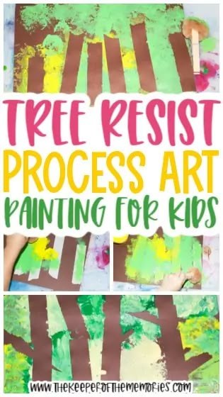 Kindergarten Painting, Process Art Preschool, Forest Preschool, Nature Preschool, Creative Curriculum Preschool, Resist Painting, Preschool Theme Activities, Theme Tree, Tree Study