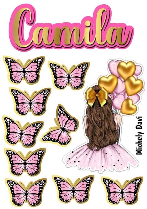 Diy Cake Topper Printable, Doll Cake Designs, Barbie Doll Birthday Cake, Wallpaper Butterfly, Lol Doll Cake, Car Cake Toppers, Cake Wallpaper, Frozen Cake Topper, Photo Cake Topper